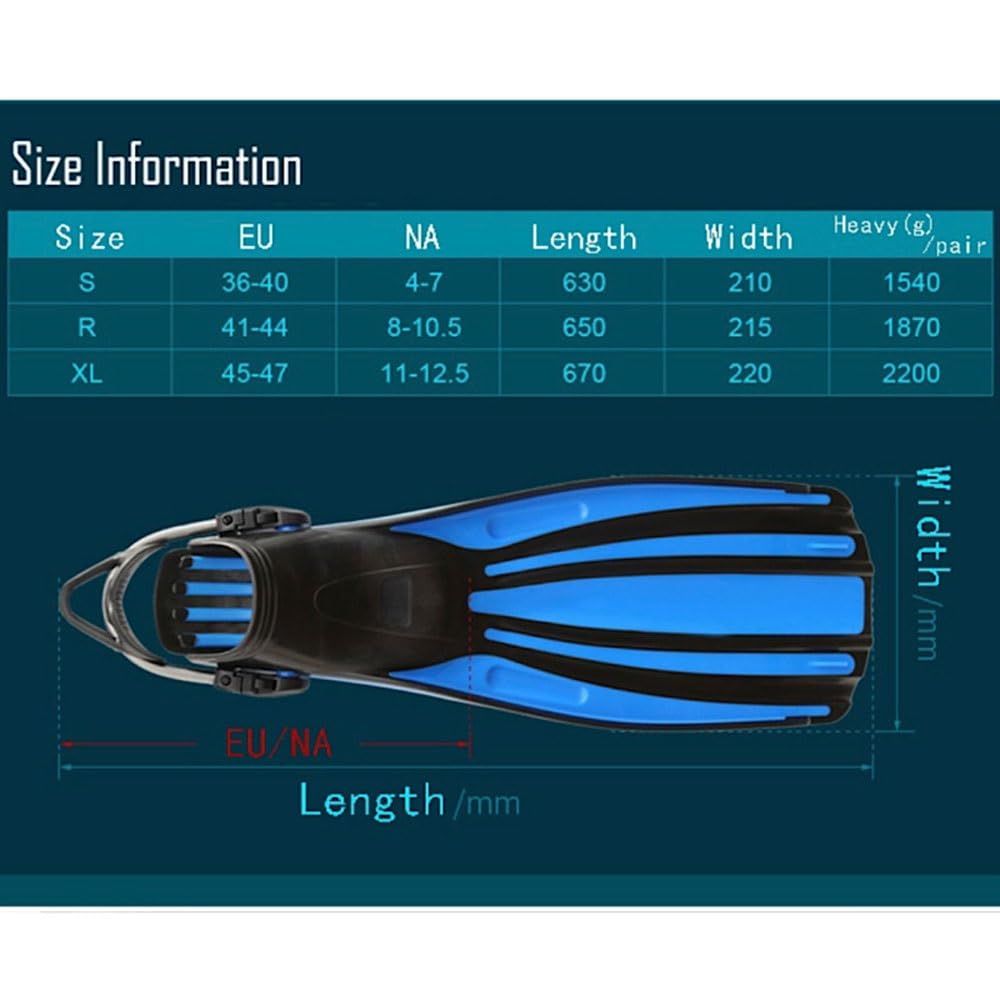 Diving Snorkel Pinne Pinne for Uomo Donna Tacco Aperto Regolabile Trek Design for Viaggi Snorkeling Nuoto (Size : 45-47)
