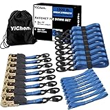 Ratchet Tie Down Straps - 10 Ft Long - Upgraded 1800 lb Break Strength – 8 Pk Heavy Duty Rachet Tied