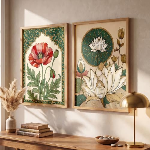 Image of YANVEER Madhubani Art Wall Painting Traditional Home Decoration With Frame For Living Room Bed Room Hotel Wall Decor Digital Reprint (10X13 inch)