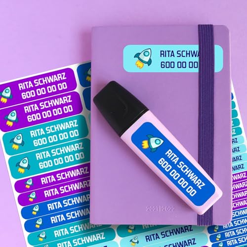 155 Etiquetas para ropa y objetos personalizadas.100 Etiquetas de tela para planchar y 55 pegatinas adhesivas para material escolar. Nombre personalizado. — imagen 3