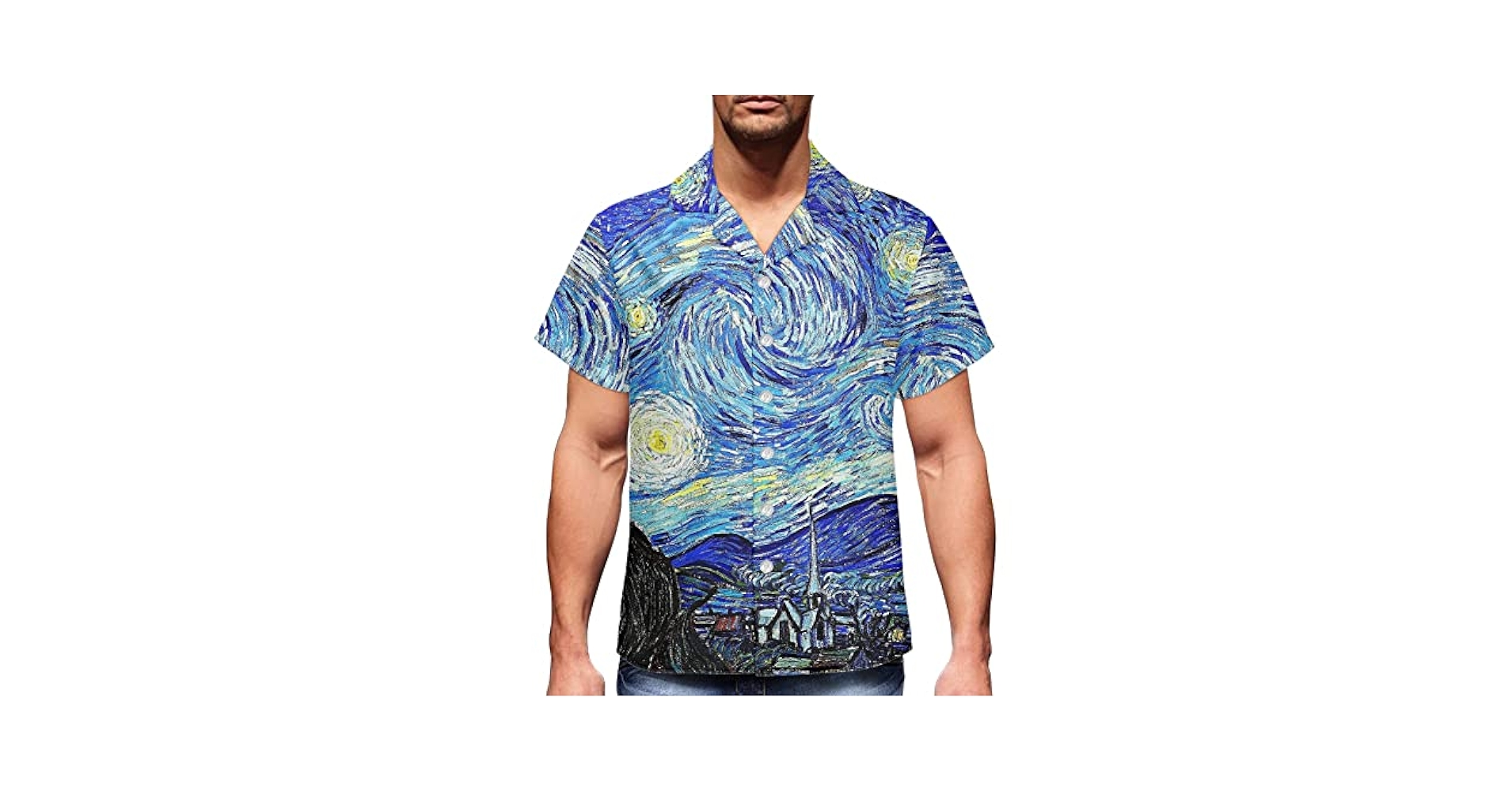 ENFOLD GOGH starry night shirt アロハ　シャツ Van Gogh Starry Night Hawaiian Shirt - Wearable Art Print