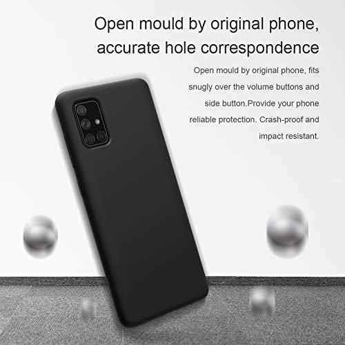 Image of Nillkin Case for Samsung Galaxy A51 A 51 (6.5 inch Inch) Flex Pure Case Liquid Silicon Finish Anti Finger Print with Inner Microfibre Lining Black Color