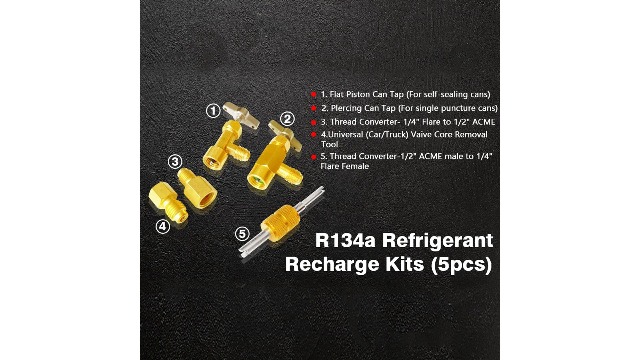 Dispensador de refrigerante R1234Yf con válvula de latón miniatura 7