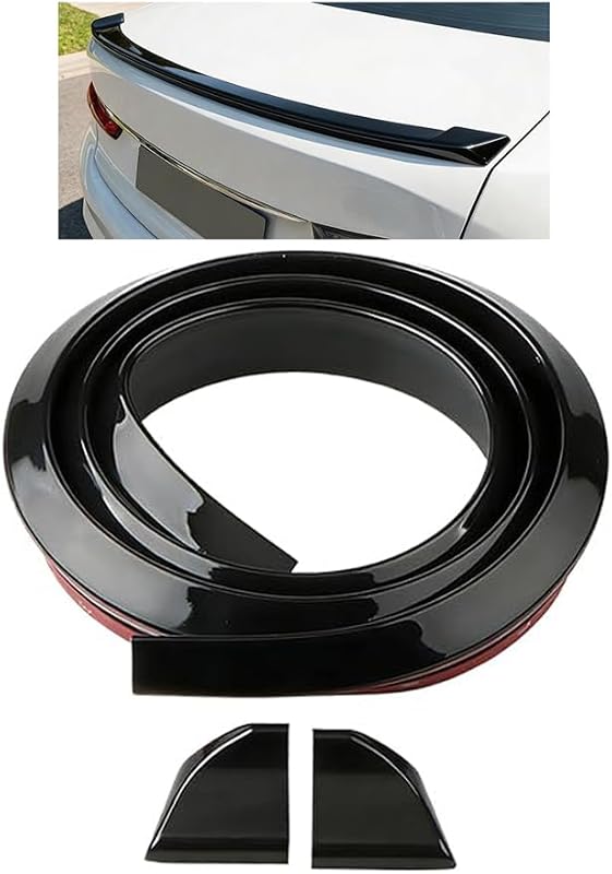 Car Rear Spoiler Roof Lip Kit, 4.9FT Length Rubber Vehicle Trunk Spoiler Wing Strip Kit, Punch-Free Auto Exterior Rear Splitter Roof Lip Decoration Trim Set, Universal for Vehicles