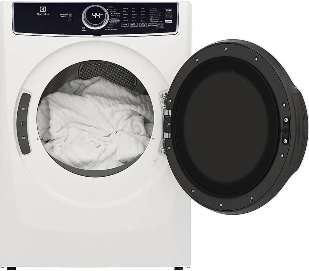 Electrolux ELFE7637AW 27 in. W 8 cu. ft. Front Load Electric Dryer with Perfect Steam and LuxCare Dry System in White