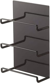 Yamazaki Industries 4940 - Soporte magnético para envolturas, 3 niveles, color negro, aprox. 5,9 x 2,8 x 23 cm, torre de almacenamiento