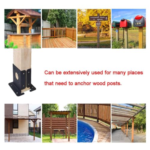 Soporte ajustable para postes de acero resistente en pack de 4 piezas para valla y pérgola 5