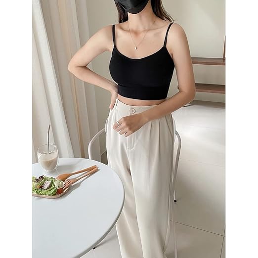 PANTIGUD Women Cotton Padded Wire Free Sports Bra Fitness Yoga Free Size (Pack of 3), Size (28-32).