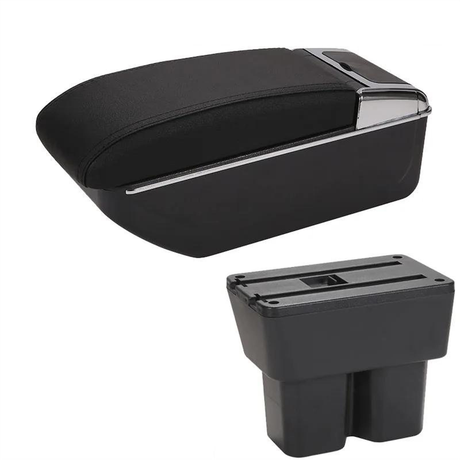 NOHEEU Car Accessori Armrest Box For Jimny JB74 2019-2024 Storage Retrofit Part(D2 Black black No USB)