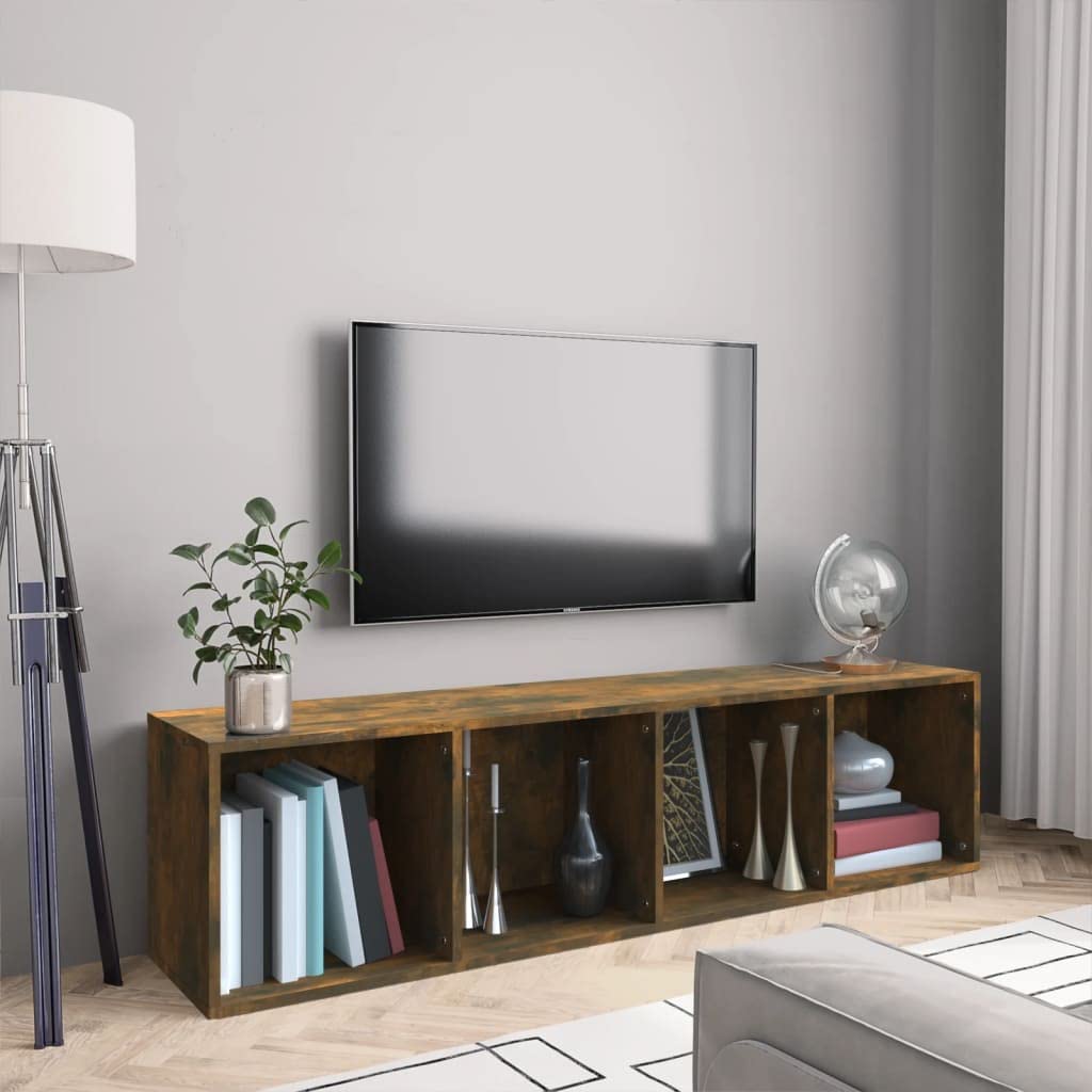 Generisch Bücherschrank/TV-Schrank Räuchereiche 143x30x36cm Holzwerkstoff,Möbel,Regalsysteme,Wandregale-815270
