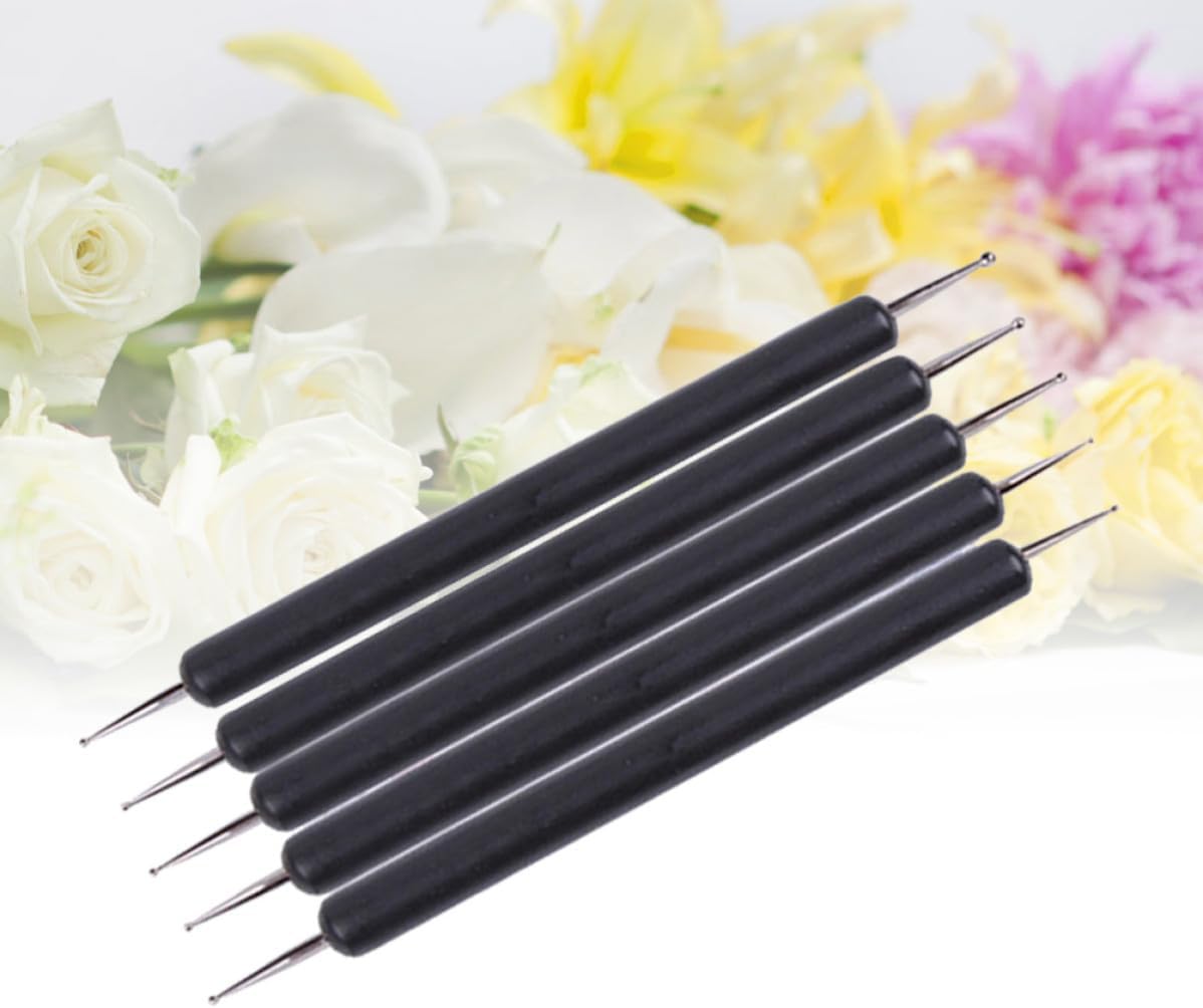 Mipcase 5pcs Double Ended Nail Dotting Pen Set for Embossing and Sculpting