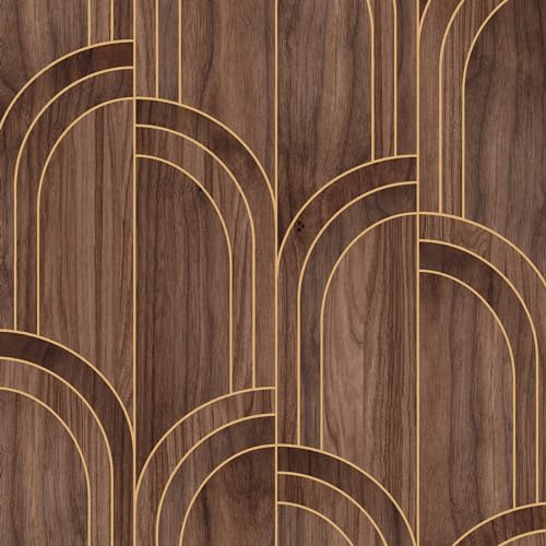 Sublime Modella Walnut Brown Wood Wallpaper,(121149)