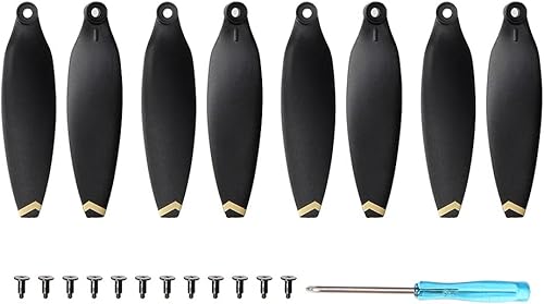 8 piezas de hélices de liberación rápida cuchillas de bajo ruido compatibles con Xiaomi FIMI X8 SE Mini (negro dorado)