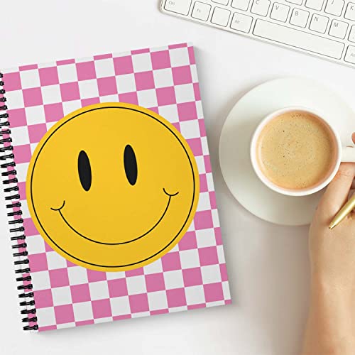 Carnet à spirales rétro Happy Face 120 pages lignées format A4 de qualité