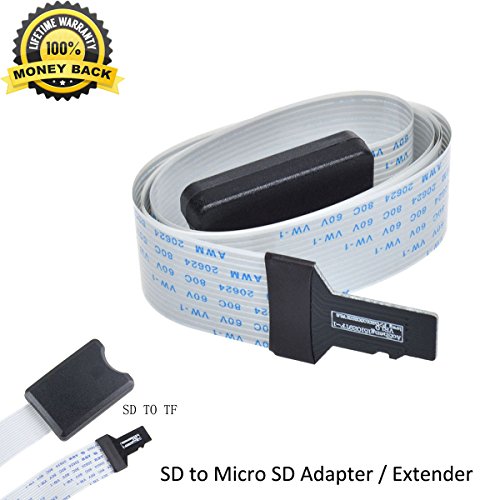 SD Extender Cable to SD Card Extension Cord Micro SD Memory Card for SanDisk SDXC/MacBook/Kindle/Raspberry Pi/Camera/3D Printer (SD to TF)