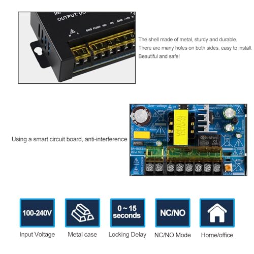 Alimentation CC 12V 5A transformateur AC DC caméra et contrôle accès