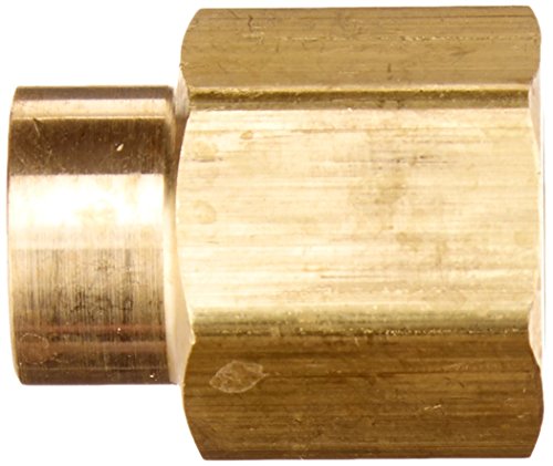 Image of Parker Hannifin 208P-4-2 Brass Reducer Coupling Pipe Fitting, 1 /4 inch Female Thread x 1 /8 inch Female Thread