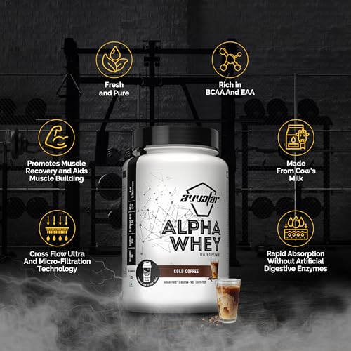 Image of avvatar ALPHA WHEY PROTEIN | 1Kg | Cold Coffee Flavour | 25g Protein | 25 Servings