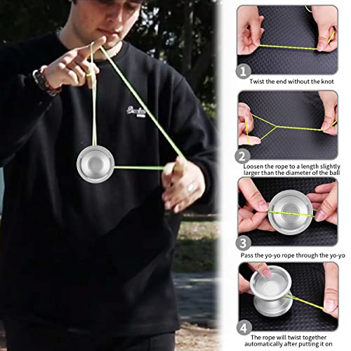 Unresponsive Yoyo For Professional Advanced Players,Metal Yoyos For Kids Beginners,Hksod Metal Yo-Yos For Adults With Bearing Yo Yo Accessories - Sliver #TOP3