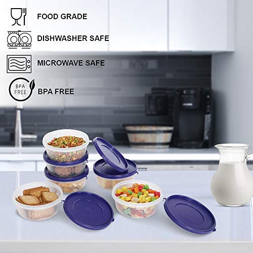 Image of Cutting EDGE 500ml Nesterware Food Storage Container Set of 6 for Pulses, Sugar, Tea, Cereals, Travelling, Spices, Office, Lunch Box (Dark Blue)