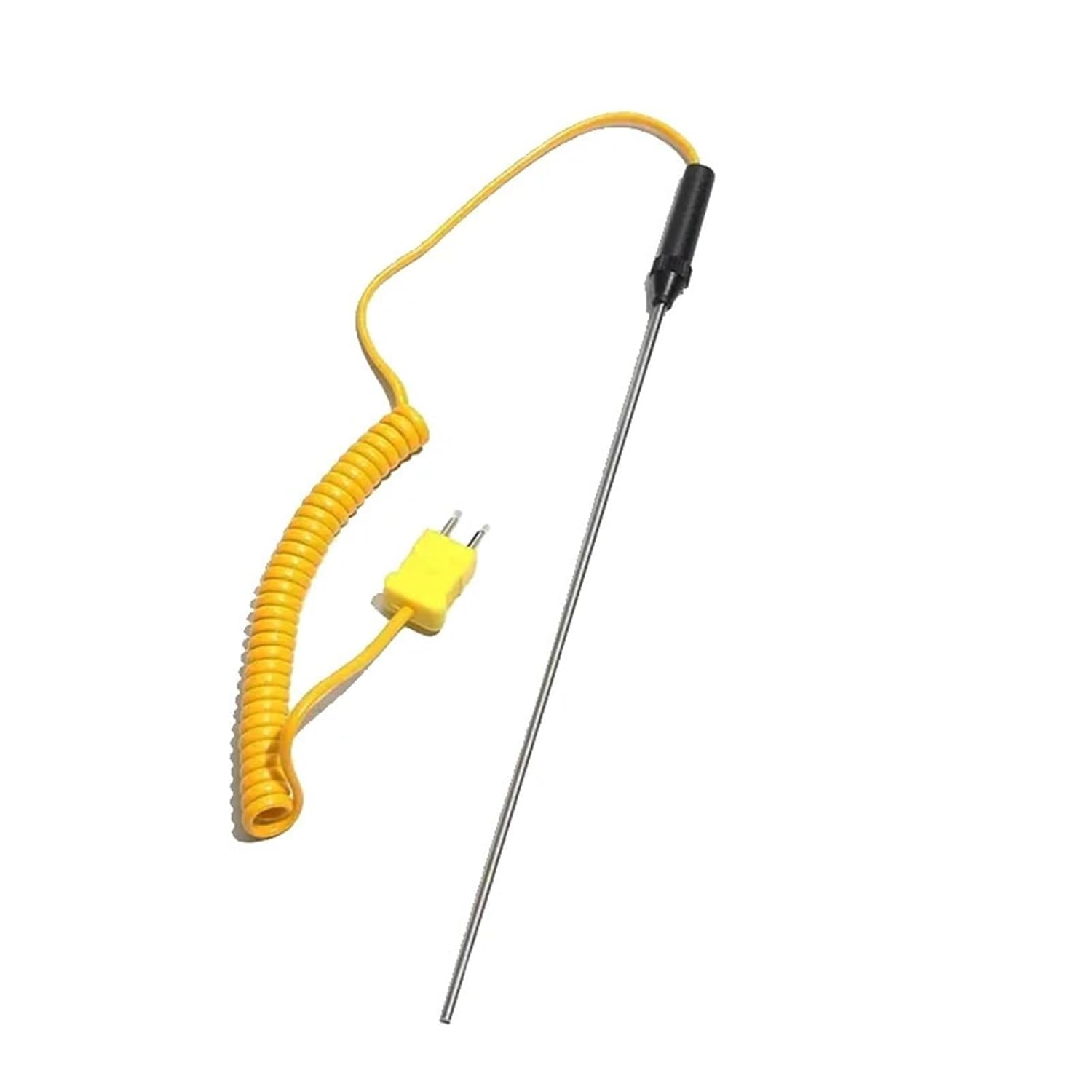 High Temperature Sensor Thermocouple Measuring Element 100/150/200/300MM Probe Spring Wire with Type K Plugs -50-1200C 1Pcs(100mm Probe)