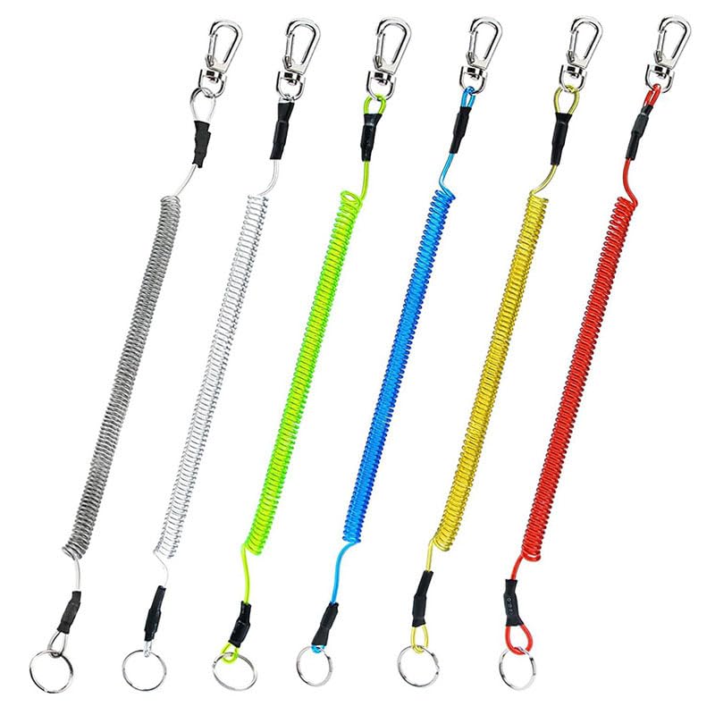WADY Coiled Fishing Tools Lanyard Retractable Safty Tethers, Fish...