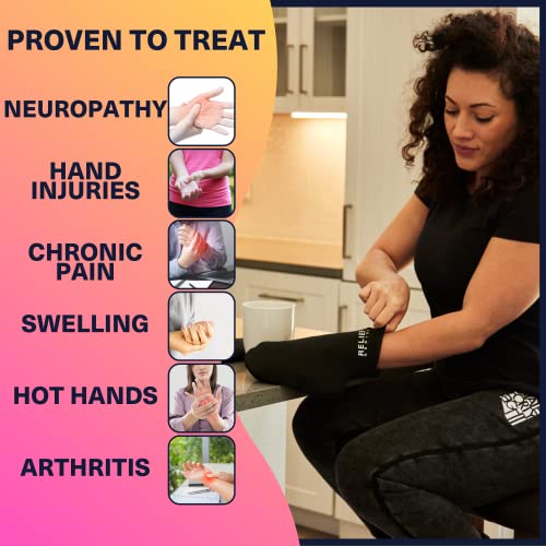 Relief Genius Hand Ice Pack – Cold Therapy For Hands - Ice Gloves For Chemo, Neuropathy, Arthritis, Injuries And Working Hands – Includes 2 Mittens And 4 Reusable And Flexible Gel Ice Packs S/M #TOP2