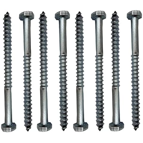 M6 Coach Screws Hex Head 10mm Zinc Plated Cover
