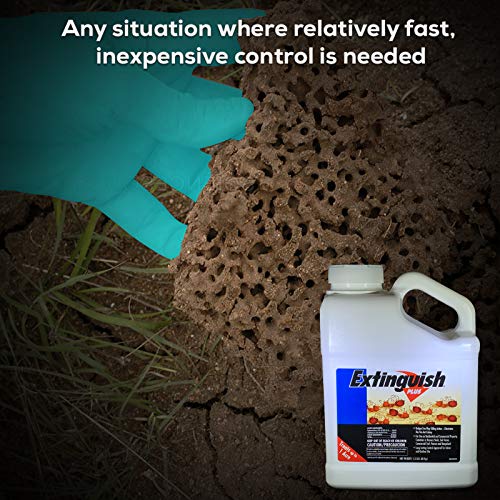 Centaurus AZ Extinguish Plus Fire Ant Bait Fast Acting and Long Lasting Prevention Eliminates Colonies Kills The Queen and Workers Ants Quick Knockdown Plus Chemical Resistant Gloves, 1.5 LB