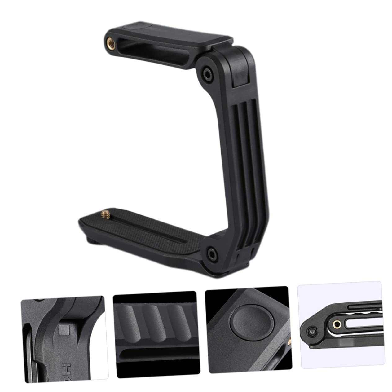 Stabilizzatore Video Manuale a U per Dslr e Camcorder Nero | Pa66 Nylon Fibra di Vetro, Scanalatura U e Foro Standard 1/4, 1 Pezzo Vite Scorrevole