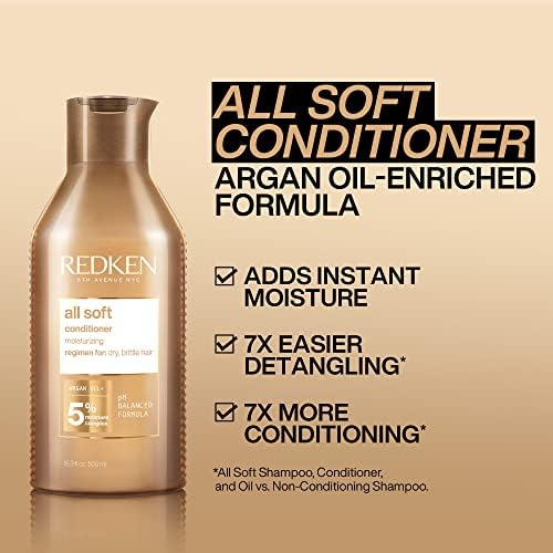 Redken | All Soft | Shampoo & Conditioner Duo Set| for Dry Hair | Argan Oil | Intense Softness and Shine
