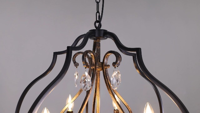 たろち TOCHIC 5 Lights Farmhouse Chandelier, Rustic Orb Chandeliers for