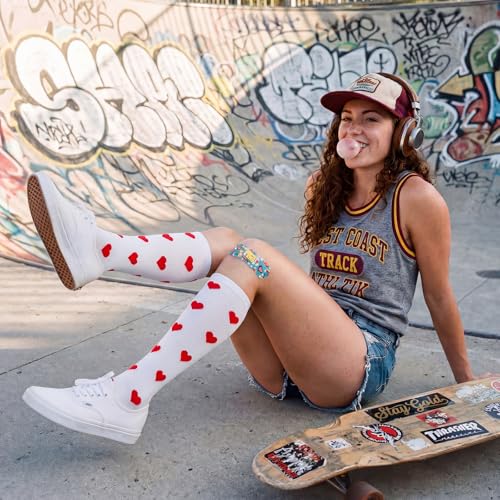 Image of American Trends Women's Knee High Socks, Novelty Holiday Printed Tall Tube Socks, Casual & Party Athletic Sports Stockings