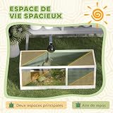 PawHut maison pour tortue terrestre en bois, 120 x 50 x 40 cm photo 3