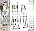 5m Échelle Télescopique en Aluminium, Échelle télescopique Extensible, 2 en 1 Escabeau Telescopique Échelle Pliable Loft Ladder 16 Echelons,Certifié EN131, Résistance à 150kg