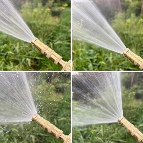 Metal Water Hose100ft,304 Stainless Steel Expandable Garden Hose 100ft with Copper Bullet Hose Nozzle,Copper Bullet Hose Corrosion-Resistant Outdoor Patio With 4 Function Nozzle(100FT） - Thumbnail 2