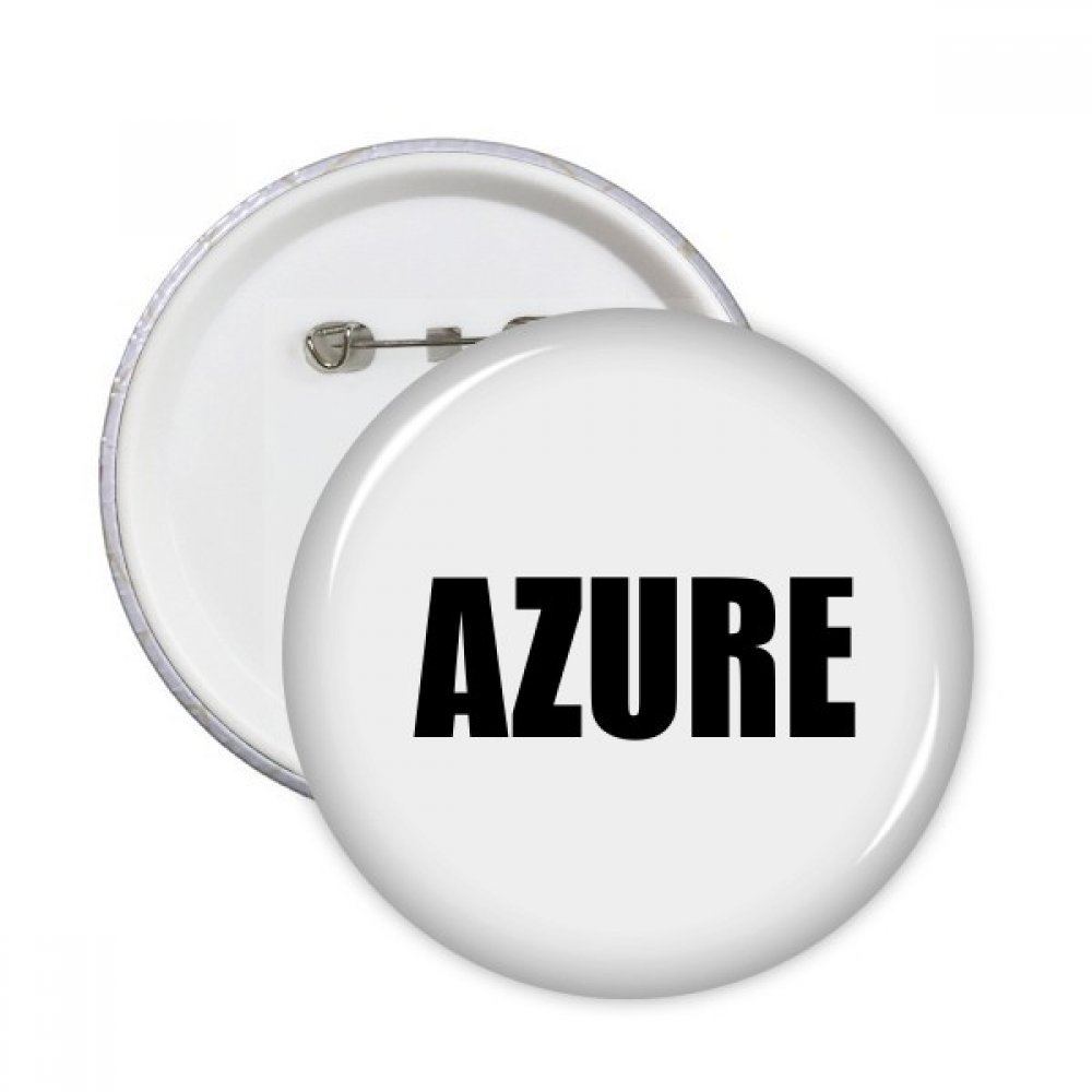 Badge bouton rond noir Azure grand format avec fixation épingle solide