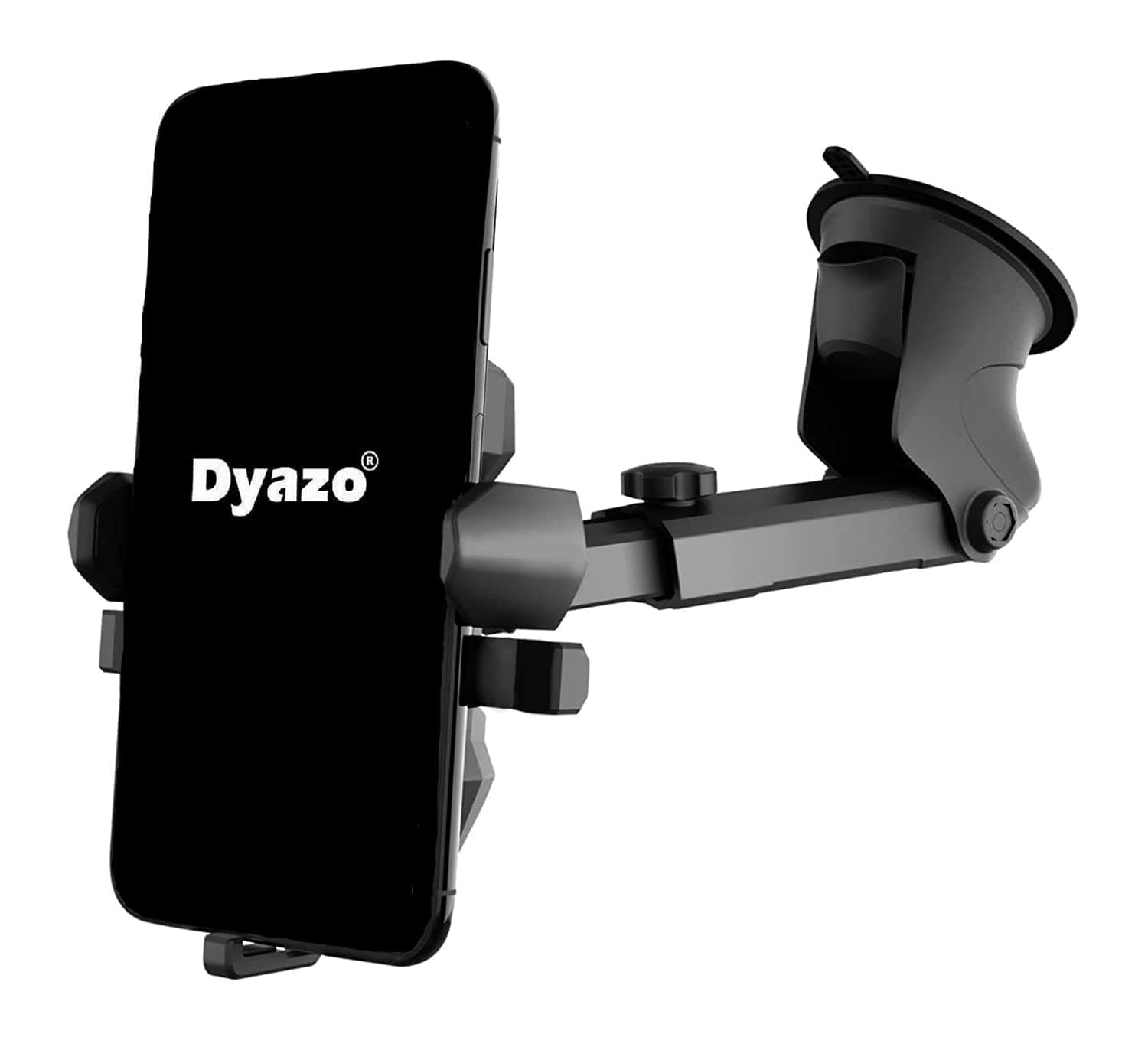 Dyazo 360 Degree Car Mount Universal Mobile Phone Holder | Windshield Mount | Car Phone Holder | For All Mobile Phones (Black)