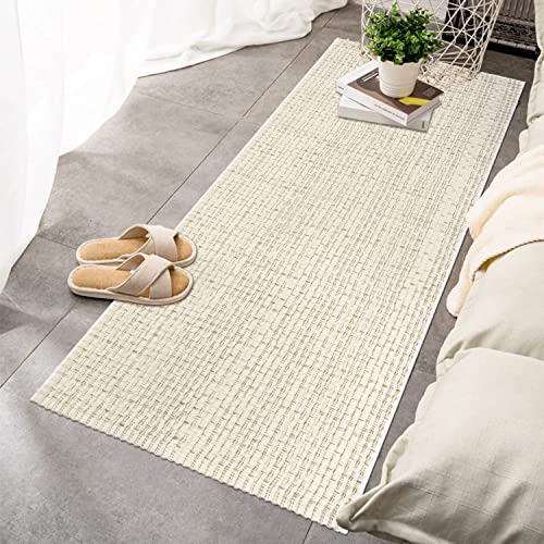 Seavish Boho Bathroom Runner Rug Machine Washable Rug, 2'X4.2' Beige Laundry Room Rug Cotton Woven Front Door Mat Reversible Bedroom Rug Indoor Outdoor Throw Rug For Porch Kitchen Hallway Entryway #TOP2