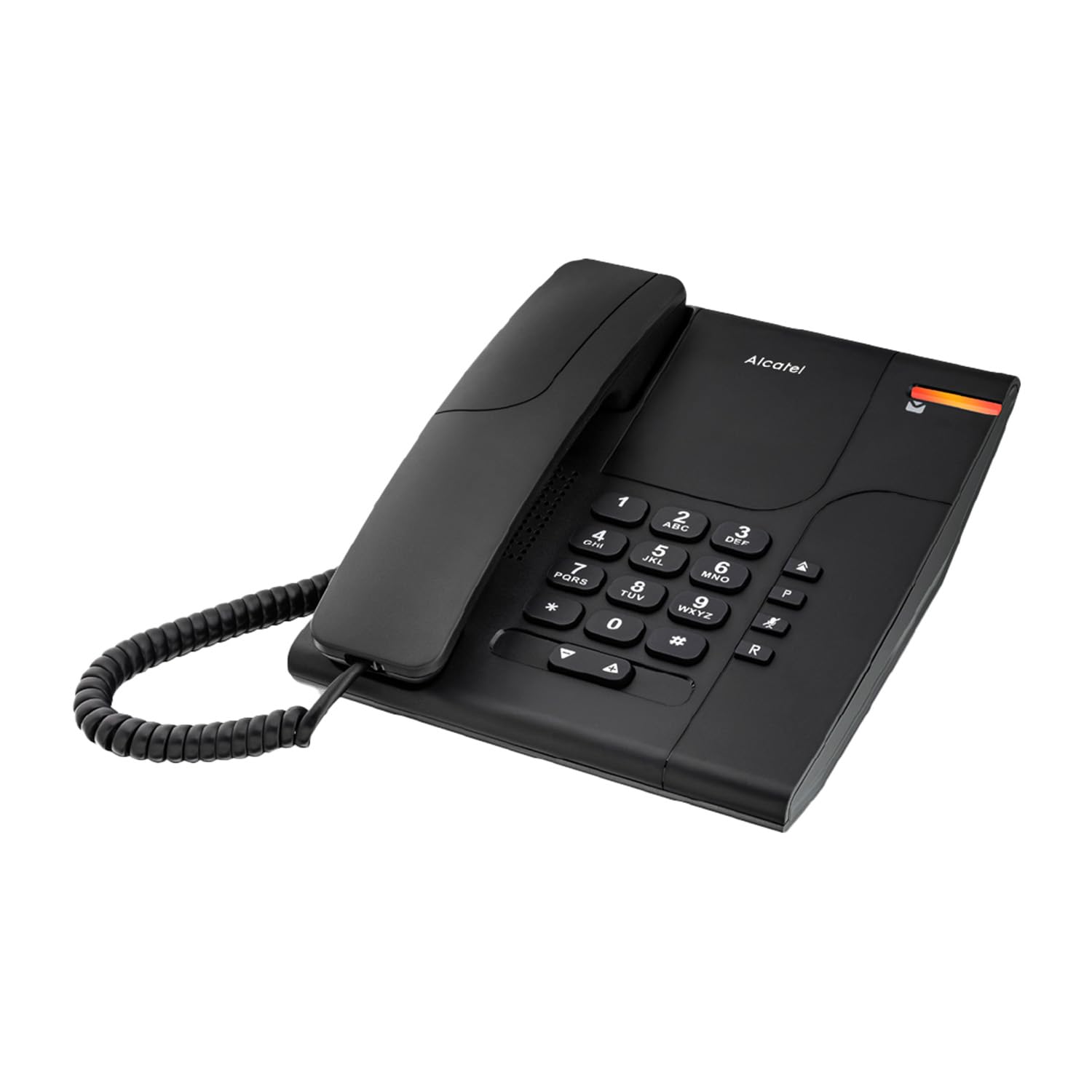 ALCATEL Temporis 180 PRO - Téléphone Fixe Filaire Professionnel - Bibloc -Touche Mute - Indicateur Lumineux - Volume Réglable - Touche Rappel - Installation Bureau/Mur - Noir