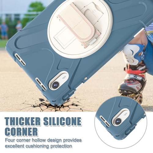 Image of ProElite Cover for Motorola Pad 60 Neo 11 inch 2025 Cover Case, Rugged 3 Layer Armor case cover for Motorola Pad 60 Neo 11 inch with Hand Grip & Rotating KickStand with Shoulder Strap, Cornflower Blue