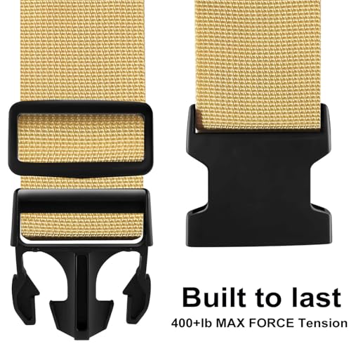 Image of Luggage Straps for Suitcases TSA Approved-2 Pack Bright Personalized Luggage Belt Strap for Suitcase /Carry On Bag Luggage Accessories for Travel (Cream)