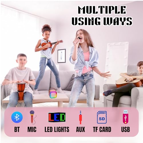 Image of CYNE Karaoke Mic with Speaker for Kids | Bluetooth Speaker with Mic | Wireless Party Speaker with Lights | Mini Sound System | Mic with Bluetooth Speaker for Singing & Fun | Portable Karaoke Set