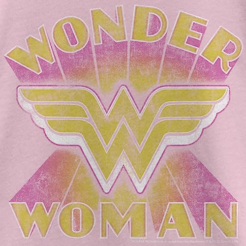 Fifth Sun Girl's Wonder Woman Distressed Yellow Logo T-Shirt2