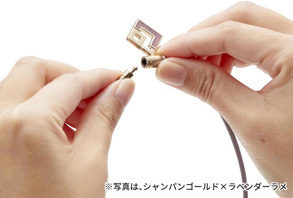 TAOネックレス スリム AURA mini シャンパンゴールド×ブラックラメ DAAAI101 タオル＆クロス付き 【アズキチェーン】
