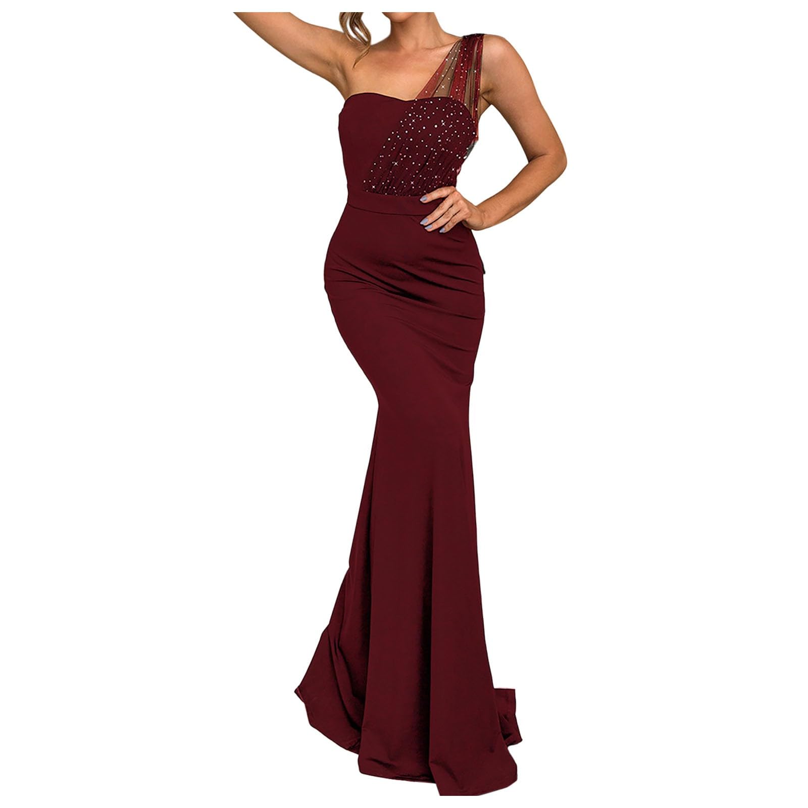 2024 New Solid Color Long Sleeveless Fashion Slim Temperament Skirt Evening Dress Plus Size Length Dresses