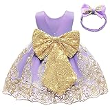 Little Baby Girls Christmas Dresses Kids Toddler Formal Easter Ball Gown Birthday Pageant Dress (Purple,100) 2-3T