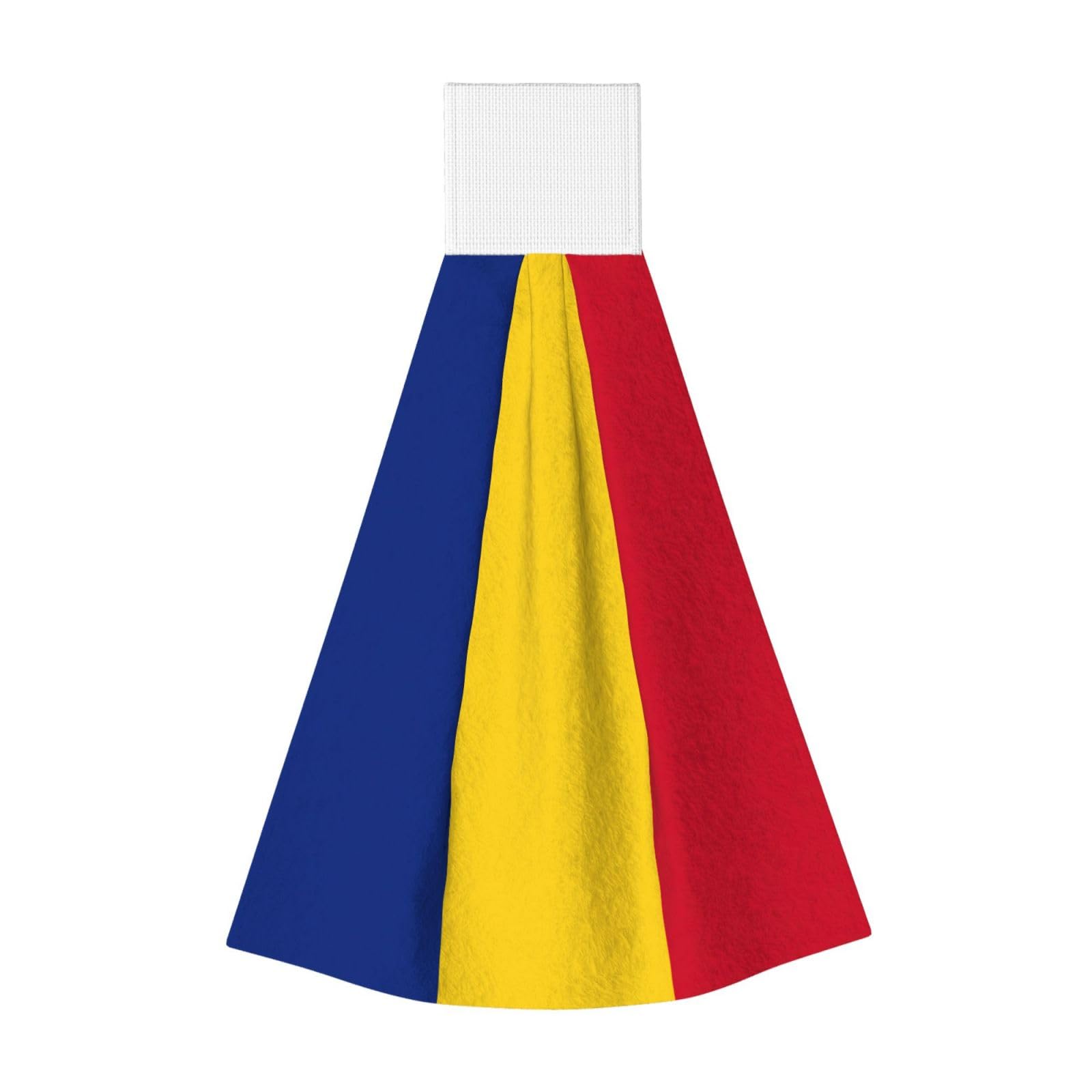 DUWAA Flag Of Romania Print Hanging Hand Towel Quick Dry Bathroom Towel Soft Kitchen Towel