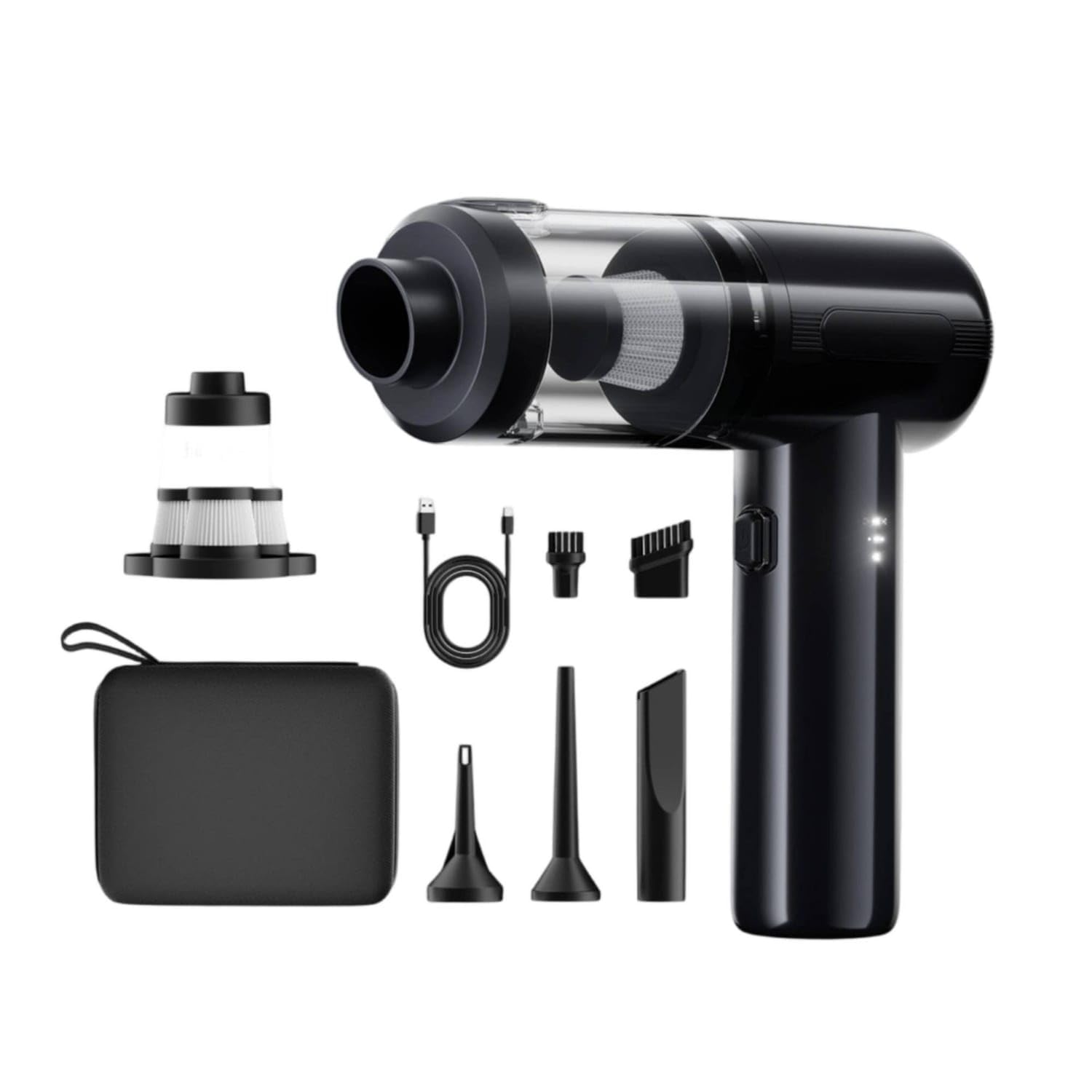 Rechargeable Handheld Vacuum with Blower Portable Handheld Vacuum with Air Duster Compact Pump Lightweight for Travelers, Office Desk, Travel, 506 Kit-image-33