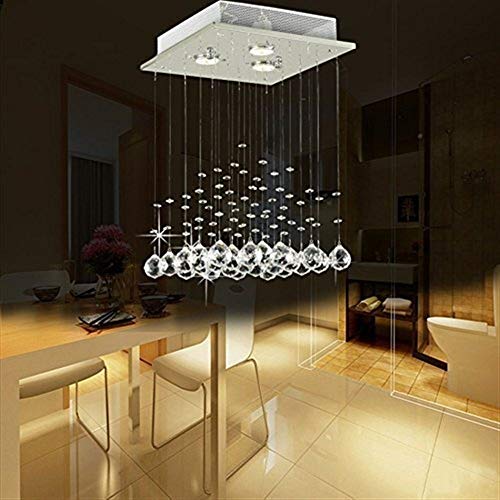 Luminaire suspension LED cristal K9 pour salon et chambre